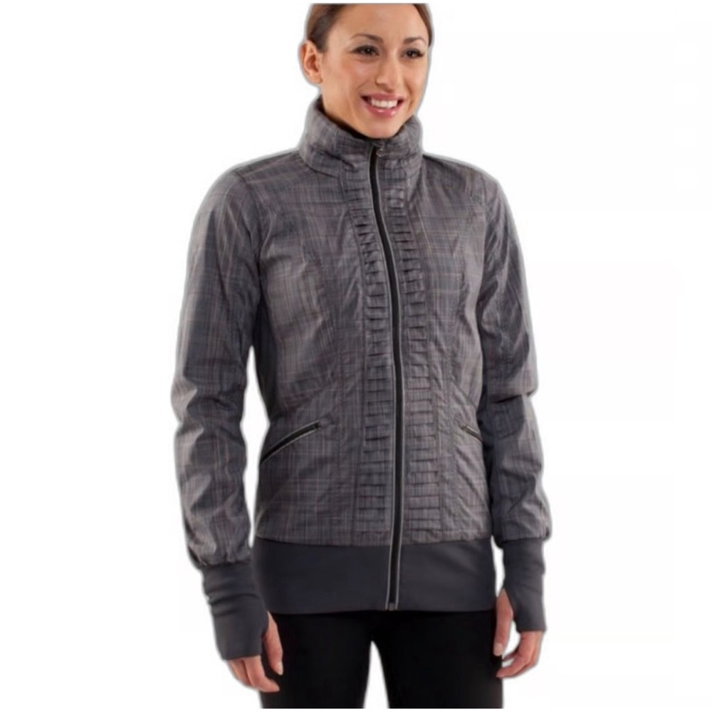 Lululemon Full Zip Hooded Jacket Vented Plaid Womens Size 8